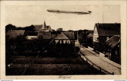 CPA Hittfeld Seevetal in Niedersachsen, Ortspartie, Zeppelin