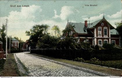 CPA Leeste Weyhe Niedersachsen, Gruß aus Villa Struthof, Straße mit Kopfsteinpflaster