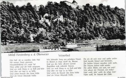 Fuerstenberg Weser chloss Fuerstenberg Lied ungelaufen ca. 1955