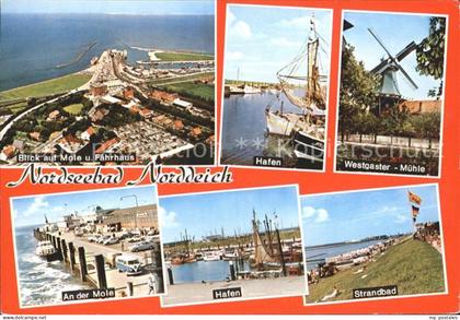 Norddeich Ostfriesland Hafen Westgaster Muehle Hafen Strandbad An der Mole