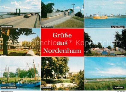 Nordenham Wesermarsch Niedersachsen Faehre Blexen Neue Bruecke Auf der Weser Ble