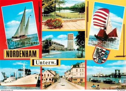 Nordenham Wesermarsch Niedersachsen Weserpartie Gateteich Rathaus Segelpartien M