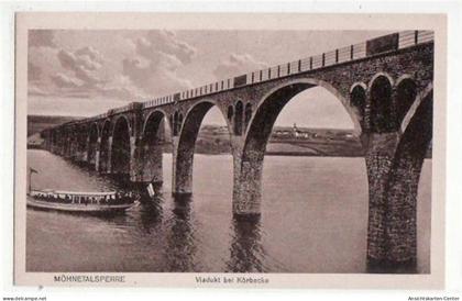 39064618 - KoerbEcke , Moehnetalsperre mit Viadukt ungelaufen  Top Erhaltung.