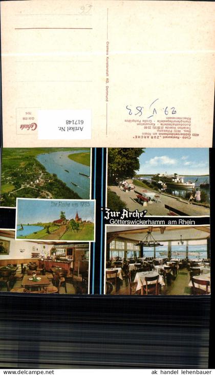 617148,Mehrbild Ak Götterswickerhamm a. Rhein Voerde Niederrhein Cafe Restaurant Zur Arche