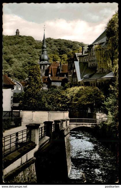 ÄLTERE POSTKARTE LANGENBERG RHEINLAND BLICK AUF EVANGELISCHE KIRCHE UND BISMARCKTURM AK Ansichtskarte postcard cpa photo