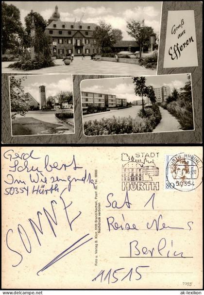 Ansichtskarte Hürth (Rhein-Erft-Kreis) 3 Bild Neubauten, Kirche, Schloß 1971