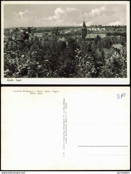 Ansichtskarte Hürth (Rhein-Erft-Kreis) Blick über die Stadt 1953