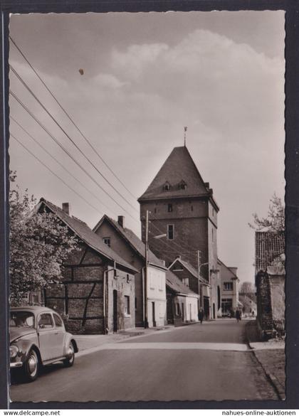 Ansichtskarte Monheim Rhein Grabenstrasse Schelmenturm Oldtimer Fachwerk Verlag