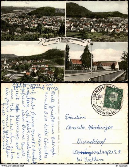 Ansichtskarte Niedermarsberg-Marsberg Mehrbildkarte mit 4 Ortsansichten 1959
