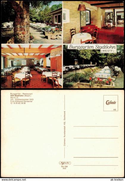 Ansichtskarte Stadtlohn Burggarten 4 Bild Gastraum 1975