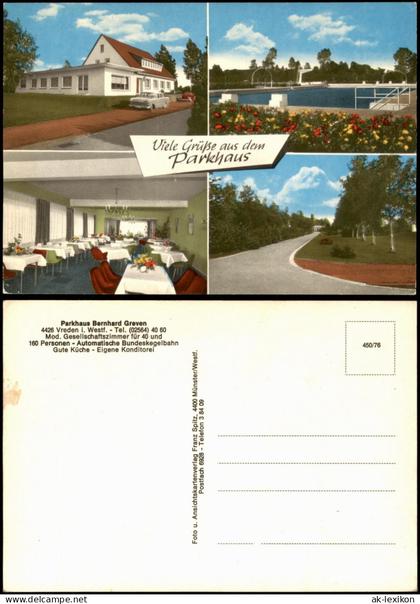 Ansichtskarte Vreden Parkhaus Bernhard Greven (Mehrbildkarte) 1960
