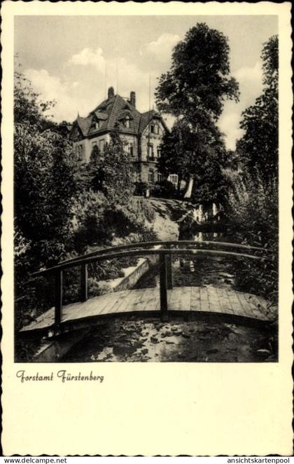 CPA Fürstenberg Bad Wünnenberg in Westfalen, Forstamt, Holzbrücke