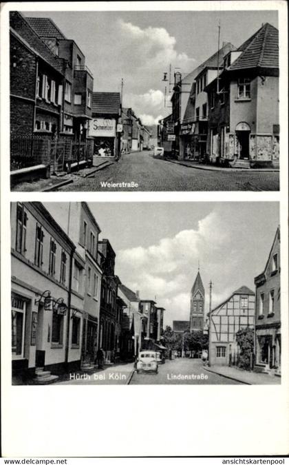 CPA Hürth bei Köln Rhein Erft Kreis, Lindenstraße, Weierstraße