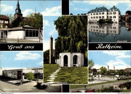 CPA Ratheim Hückelhoven Nordrhein Westfalen, Haus Hall, Grüne Lunge, Ehrenmal, Kindergarten