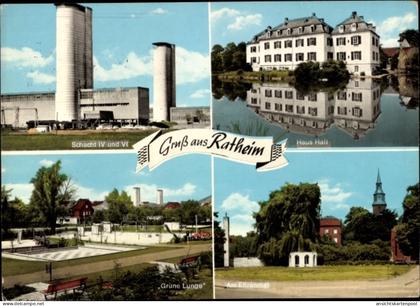 CPA Ratheim Hückelhoven Nordrhein Westfalen, Schacht IV u. VI, Haus Hall, Grüne Lunge, Ehrenmal