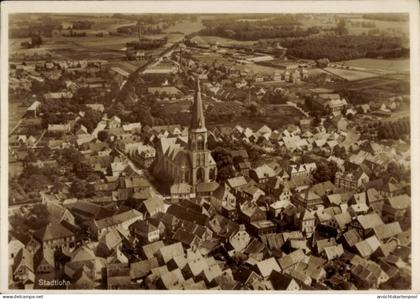 CPA Stadtlohn im Münsterland, Luftaufnahme von Kirche, viele Dächer, ländliche Umgebung