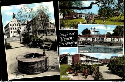 CPA Übach Palenberg Nordrhein Westfalen, Freibad, Am Rathaus, Kindergarten, Altersheim