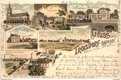 Gruss aus Troisdorf - Bahnhof - Litho