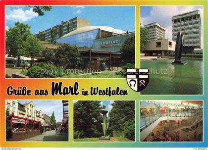 Marl  Recklinghausen NRW Karstadt Einkaufszentrum Wasserspiele Fussgaengerzone P