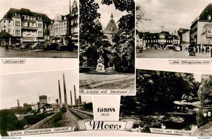 Moers Moers Altenmarkt Schloss mit Denkmal Am Koeniglichen Hof Zeche Rheinpreuss