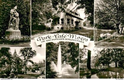 Moers Moers Park Cafe im Schlosspark Statue Gondelteich Wasserspiele
