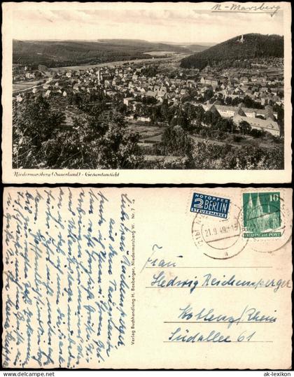 Niedermarsberg-Marsberg Panorama-Ansichten Niedermarsberg Gesamtansicht 1949