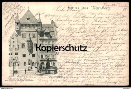 ALTE POSTKARTE GRUSS AUS NÜRNBERG NASSAUERHAUS NASSAUER HAUS 1898 nach Paris cpa postcard Ansichtskarte