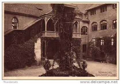 NUERNBERG NURNBERG SCHLOSSHOF MIT LINDE HERMANN MARTIN HELLO GRAVURENKARTE