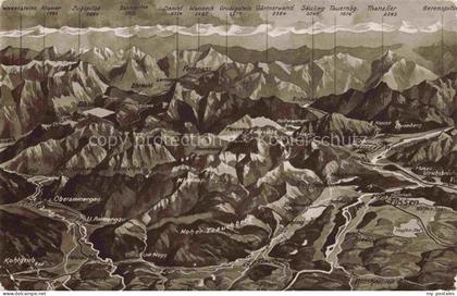 OBERAMMERGAU Panoramakarte von Oberammergau bis Fuessen und die Koenigsschloesse