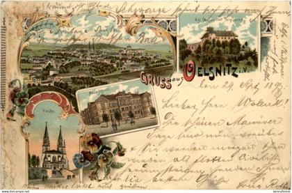 Gruss aus Oelsnitz - Litho