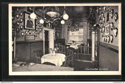 AK Ortrand, Café Stadtkaffee Ortrand, Innenansicht