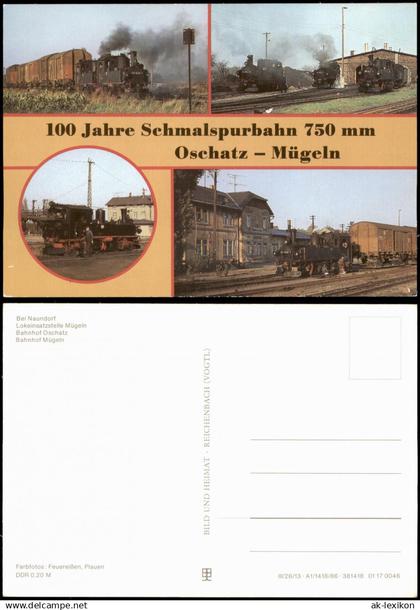 Ansichtskarte Mügeln bei Nauendorf, Bahnhof Oschatz und Bahnhof Mügeln 1985