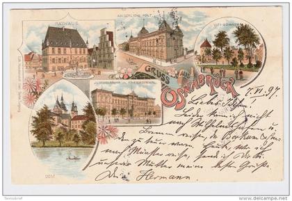 1897, Osnabrück, frühe Litho, farbig,  #1919