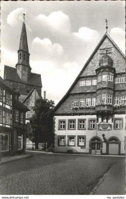 Osterode Harz Osterode Rathaus Marktlirche ungelaufen ca. 1955