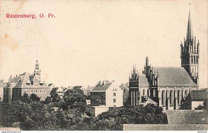 AK Rastenburg St. Katharinenkirche Ostpreussen gelaufen Postkarte