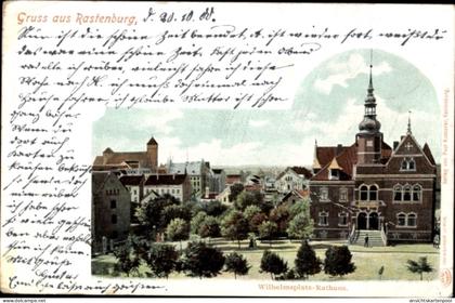 CPA Kętrzyn Rastenburg Ostpreußen, Wilhelmsplatz, Rathaus