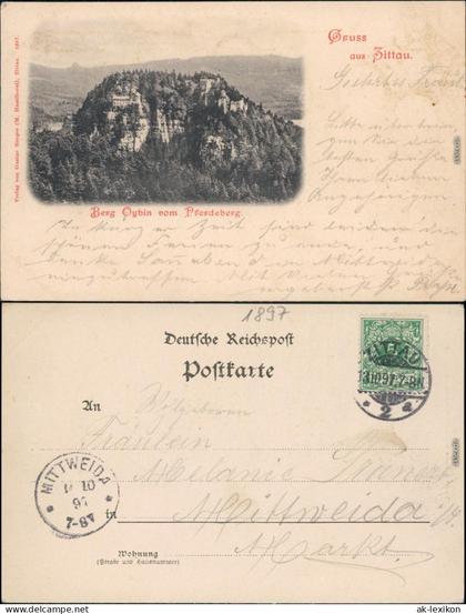 Oybin Berg Oybin mit Berggasthof Oybin und Burg/Klosterruine 1897