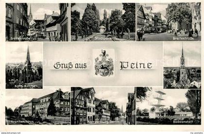 Peine Breitestrasse Stadtpark Krankenhaus Kirche Badeanstalt