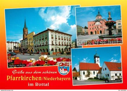 Pfarrkirchen Inn Rathaus mit Kirche Heimatmuseum Ev. Christuskirche