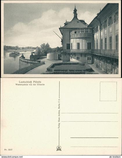 Ansichtskarte Pillnitz Schloss Pillnitz - Elbseite 1930