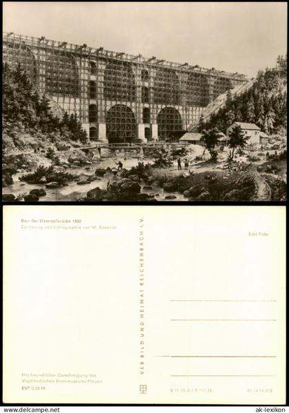 Ansichtskarte Jocketa-Pöhl Bau der Elstertalbrücke 1973