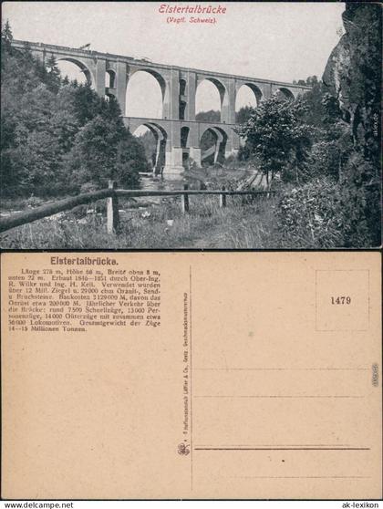 Ansichtskarte Jocketa-Pöhl Elstertalbrücke 1925