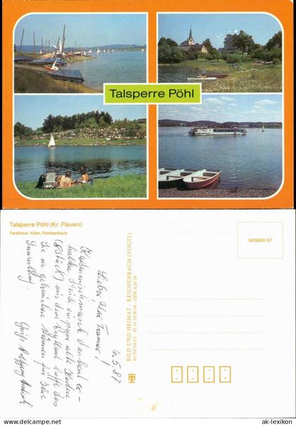 Ansichtskarte Pöhl Talsperre 1986