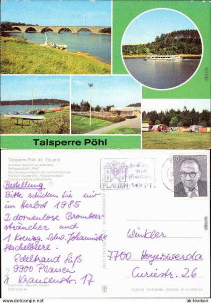 Pöhl Autobahnbrücke   Altensalz, Fahrgastschiff "Pöhl', Bootsanlegestelle  1981