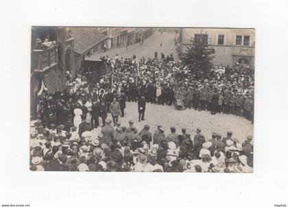 1915 Dt. Reich S/W Militariaphotokarte Pössneck Festakt im Rathaus Verleihung des Eisernen Kreuzes