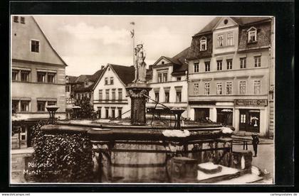 AK Pössneck, am Marktbrunnen