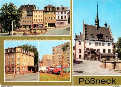Poessneck Markt und Mauritiusbrunnen HO Hotel Posthirsch Neubauten Poessneck Ost