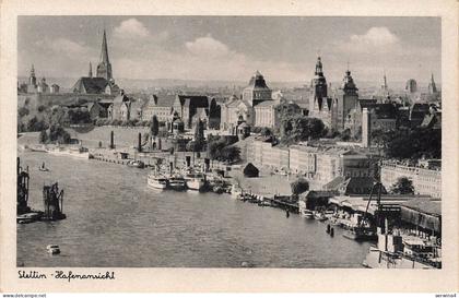 Hafenansicht von Stettin Pommern Postkarte AK