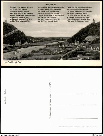 Porta Westfalica Panorama von Porta Westfalica mit Weserlied 1920