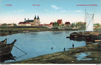 AK Posen Dom Landschaft an der Warthe Posen ungelaufen Postkarte